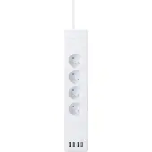 WOOX R4027, Drinnen, Typ E, Acrylnitril-Butadien-Styrol (ABS), Kunststoff, Weiß, 4 AC-Ausgänge, 230 V