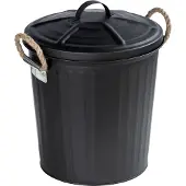 Wenko Kosmetikeimer "Gara", schwarz, B:24cm H:28,5cm T:23cm, Stahl, Mülleimer, Kosmetikeimer