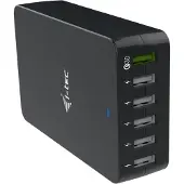 I-Tec USB Smart Charger 6x USB-A Port 52W, Drinnen, AC, 5 V, 2,4 A, 1,5 m, Schwarz