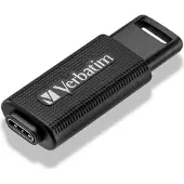 Verbatim USB-Stick Store 'n' Go, USB-C/USB 3.2 mit USB 2.0-Schnittstelle, Speicherkapazität 64 GB, versenkbarer Schiebemechanismus, schwarz