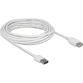 DeLOCK 85202, 5 m, USB A, USB A, USB 2.0, Männlich/Weiblich, Weiß
