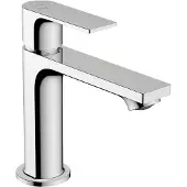 Hansgrohe Rebris E Einhebel-Waschtischarmatur, 110 CoolStart, mit Metall Ablaufgarnitur, Ausladung 133 mm, 72551000, Farbe: Chrom
