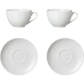 Ritzenhoff & Breker Tasse "Cappucinoset Bianco 4er Set weiß", weiß, B:2cm H:2cm, Porzellan, Trinkgefäße, Tasse, Spülmaschinengeeignet