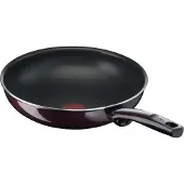 Tefal Wokpfanne Resist Intense, Thermo-SignalTM, Ø 28 cm, weinrot, Flame Protect-Außenschicht mit Silizium, flammen-, kratz- und fleckenresistent, 1 Stück