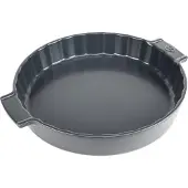 Peugeot Quicheform APPOLIA Keramik rund, 28 cm, Optimale Keramikform mit Seitengriffen für einen sicheren Halt der Speisen, Farbe: schiefergrau
