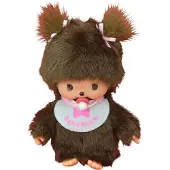 Monchhichi Kuschelpuppe Bebichhichi Mädchen - braunes Plüsch - 16 cm