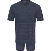 Ammann Schlafanzug "Schlafanzug kurz Men / Nightwear", Herren, Gr. 56, grau (total eclipse), Obermaterial: 100% Baumwolle CO., Homewear-Sets Schlafanzug