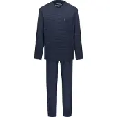 Ammann Schlafanzug "Schlafanzug lang Men / Nightwear", Herren, Gr. 52, grau (total eclipse), Obermaterial: 100% Baumwolle CO., Homewear-Sets Schlafanzug