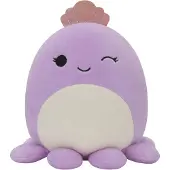 Squishmallows Squishmallow Violet der Oktopus mit Krone Stofftier 19cm weiß braun Plüschtier Neu