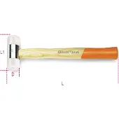Beta 013900528 1390N 28 Nylonhämmer, Holzgriff