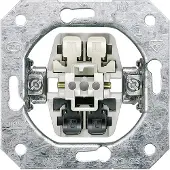 Siemens Geräteeinsatz UP Ausschalter 2P, 10A, Drucktasten-Schalter, Metall, Mehrfarbig, IP20, DIN-Schiene, 10 A