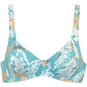 Sunseeker Bügel-Bikini-Top "Suva", Damen, Gr. 38, Cup C, blau (aquablau, bedruckt), Polyamid, floral, Bikini-Oberteile Bügel-Bikini-Top, mit breiten Trägern