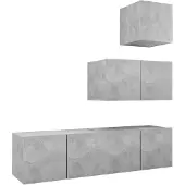 vidaXL 4-tlg. TV-Schrank-Set Betongrau Holzwerkstoff