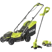 Ryobi Kombi-Set aus Akku-Rasenmäher ONE+ RLM1833BLT1825M und Akku-Trimmer
