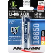 Ansmann 18650 Li-Ion Akku 3.6V, 3500 mAh, Safetyboard für Taschenlampe etc.