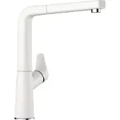 BLANCO AVONA-S, Messing SILGRANIT-Look, silgranitweiß, Hochdruck, Standard, Chrom, Weiß, Messing, Hebelgriffe, Einzelbild, Typ L