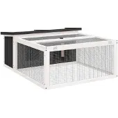 vidaXL Kaninchenstall Grau 117,5x97x47,5 cm Massivholz Kiefer