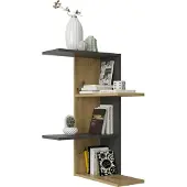 FMD Möbel FMD furniture Eckregal mit 4 Ebenen 45 x 45 x 75 cm in Artisan Eiche / Matera Zickzackregal für Schlafzimmer, Wohnzimmer, Küche