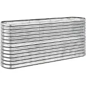 vidaXL Hochbeet Verzinkter Stahl 152x40x68 cm Silbern