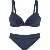 LASCANA Triangel-Bikini , Damen, Gr. 32, Cup A, blau (marine), Polyamid, unifarben, Bikini-Sets Triangel-Bikini, in Bralette-Form, Topseller