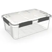 5 Five Aufbewahrungsbox mit Deckel - Protect - 32 Liter - 58 x 39 x 22 cm - Kunststoff - transparent