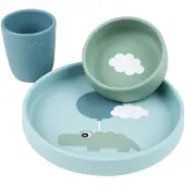 Done by Deer Happy Clouds Kindergeschirr, Blau