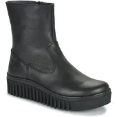 Art für Damen. 115311201003_001 Leder-Stiefelette 1531 Brighton schwarz (41), 3 bis 5 cm, Schnürsenkel, Reißverschluss, Lässig