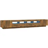 vidaXL 3-tlg. TV-Schrank-Set LED-Leuchten Räuchereiche Holzwerkstoff