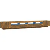 vidaXL 3-tlg. TV-Schrank-Set LED-Leuchten Räuchereiche Holzwerkstoff