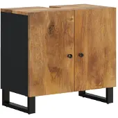 vidaXL Waschbeckenunterschrank Massivholz Mango und Holzwerkstoff