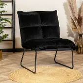 Bronx Bronx71 Samt Sessel Malaga modern schwarz