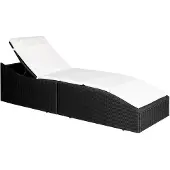 vidaXL Sonnenliege mit Polsterauflage Poly Rattan Braun