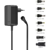 Hama 00223613, 12 W, 100 - 240 V, Überhitzung, Überlastschutz, Umgekehrte Polarität, Kurzschluß, Schwarz, CE, 229 mm