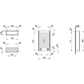 Laufen FRAME 25 Spiegelschrank, Beleuchtung senkrecht, Anschlag rechts, 750x150x450, H4083029001451, Ausführung: Glas weiß / hinterlackiert
