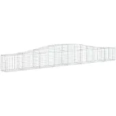 vidaXL Gabione mit Hochbogen 400x30x40/60 cm Verzinktes Eisen