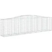 vidaXL Gabione mit Hochbogen 400x50x100/120 cm Verzinktes Eisen