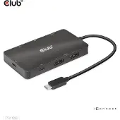 Club 3D CLUB3D USB Gen2 Type-C to Dual DisplayPort 4k60Hz 7-in-1 HUB, USB 3.2 Gen 2 (3.1 Gen 2) Type-C, 100 W, 1.4/2.2, 10,100,1000 Mbit/s, Schwarz, 4K Ultra HD