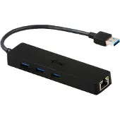 I-Tec Advance USB 3.0 Slim HUB 3 Port + Gigabit Ethernet Adapter, Schwarz, VIA VL813, ASIX AS88179, 123 mm, 29 mm, 19 mm, 50 g