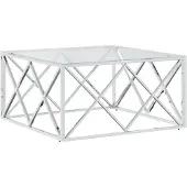 vidaXL Couchtisch 80x80x40 cm Edelstahl und Glas