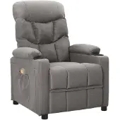 vidaXL Massagesessel Hellgrau Stoff