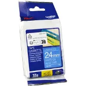 Brother Gloss Laminated Labelling Tape - 24mm, White/Blue, TZ, 8 m, 2,4 cm