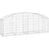 vidaXL Gabione mit Hochbogen 200x50x60/80 cm Verzinktes Eisen