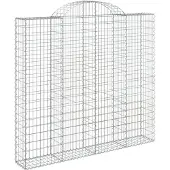 vidaXL Gabione mit Hochbogen 200x30x180/200 cm Verzinktes Eisen