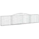 vidaXL Gabione mit Hochbogen 400x30x80/100 cm Verzinktes Eisen