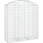 vidaXL Gabione mit Hochbogen 150x50x160/180 cm Verzinktes Eisen