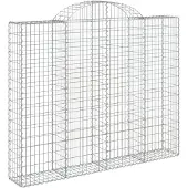 vidaXL Gabione mit Hochbogen 200x30x160/180 cm Verzinktes Eisen