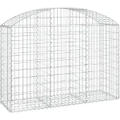 vidaXL Gabione mit Hochbogen 150x50x100/120 cm Verzinktes Eisen
