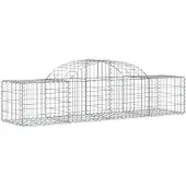 vidaXL Gabione mit Hochbogen 200x50x40/60 cm Verzinktes Eisen
