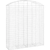 vidaXL Gabione mit Hochbogen 200x50x220/240 cm Verzinktes Eisen
