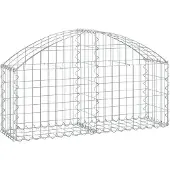 vidaXL Gabione mit Hochbogen 100x30x40/60 cm Verzinktes Eisen